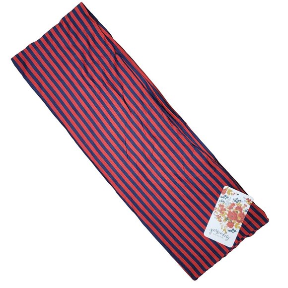 persnickety NWT red & navy blue stripped infinity scarf warm stylish size small - Picture 2 of 3